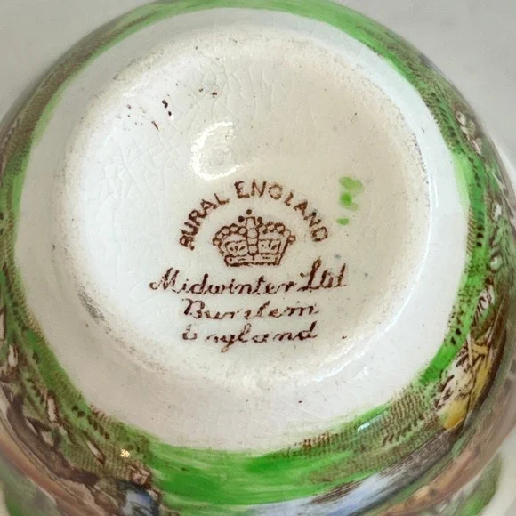 Vtg Midwinter Rural England Mini Creamer Sugar Bowl Set Farmhouse Cottagecore - Picture 8 of 11